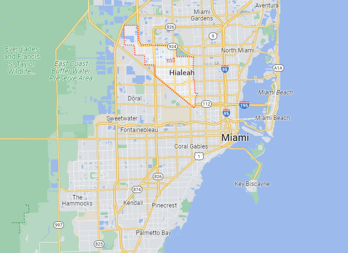 Miami cleaning service area map