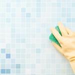 Cleaning a Bathroom Tile