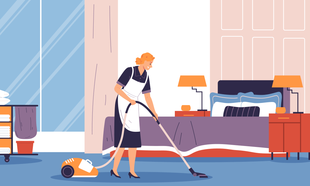 Maid Cleaning a Denver Vacation Rental House